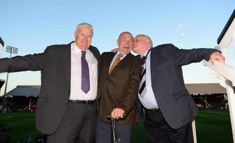 Former Fulham teammates Fred Callaghan, George Cohen and Tosh Chamberlain Former Fulham teammates Fred Callaghan, George Cohen and Tosh Chamberlain