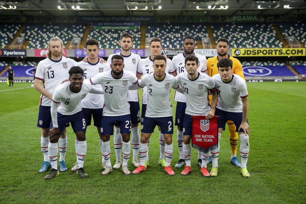 Ream and Robinson line up for the USA vs N.Ireland