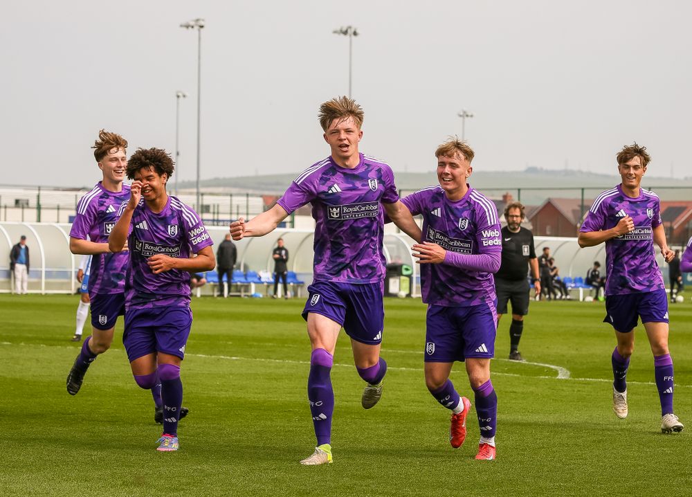 Logan Cooke celebrates scoring against Brighton U18s Logan Cooke celebrates scoring against Brighton U18s