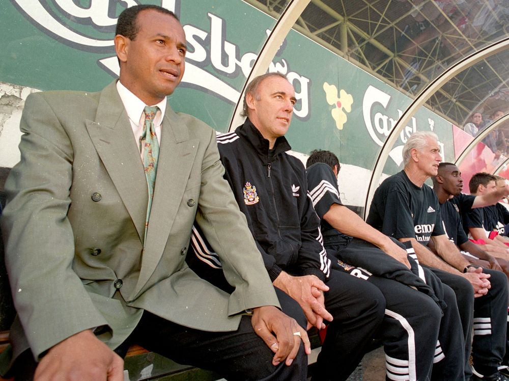 Jean Tigana in the dugout as Fulham play India in a pre-season friendly Jean Tigana in the dugout as Fulham play India in a pre-season friendly
