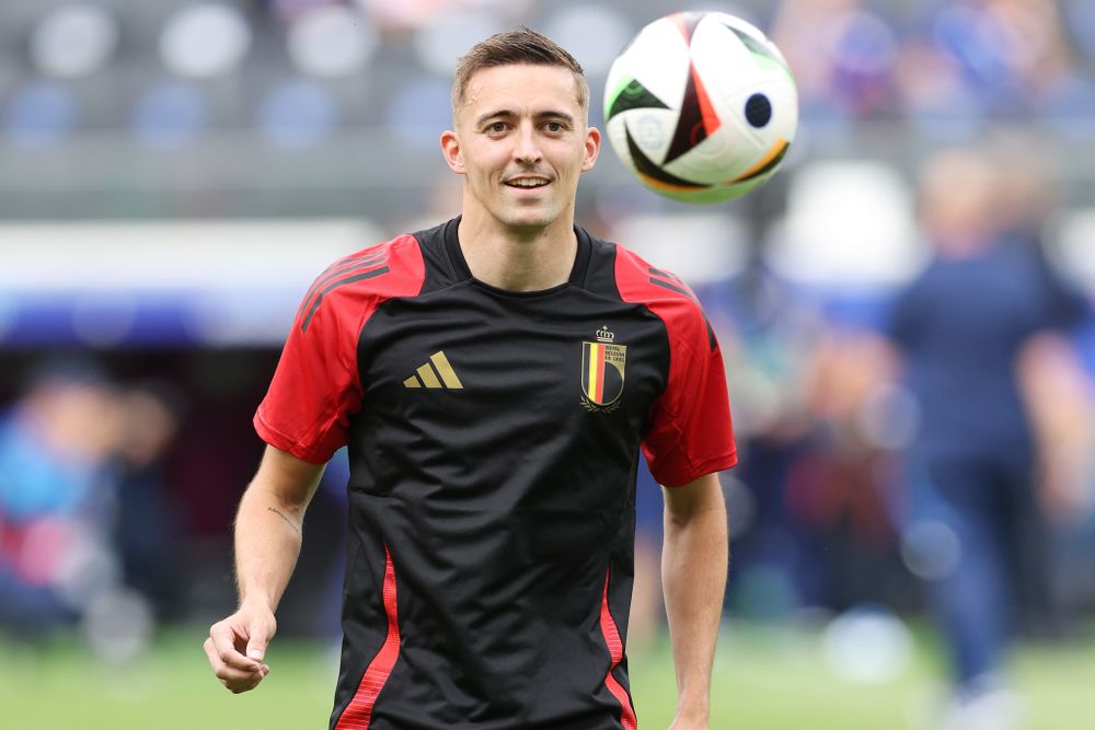 Fulham defender Timothy Castagne warms up for Belgium Fulham defender Timothy Castagne warms up for Belgium
