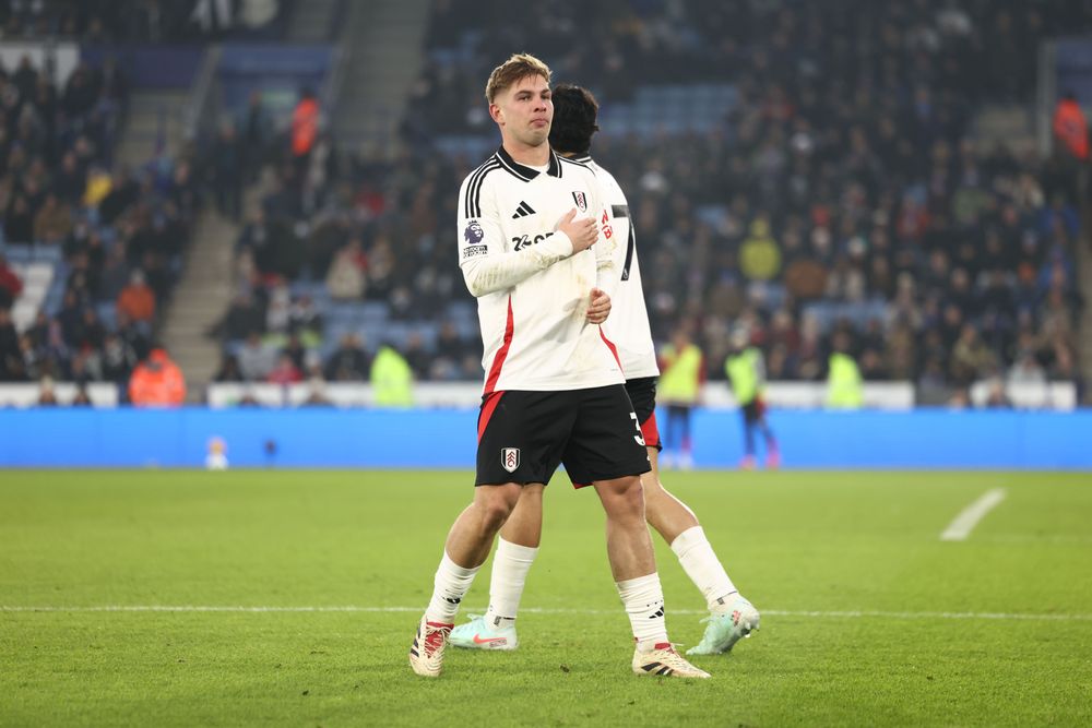 Emile Smith Rowe celebrates his goal against Leicester Emile Smith Rowe celebrates his goal against Leicester