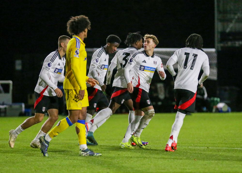 Callum Osmand celebrates after scoring for Fulham Under-21s against Leeds United Under-21s Callum Osmand celebrates after scoring for Fulham Under-21s against Leeds United Under-21s