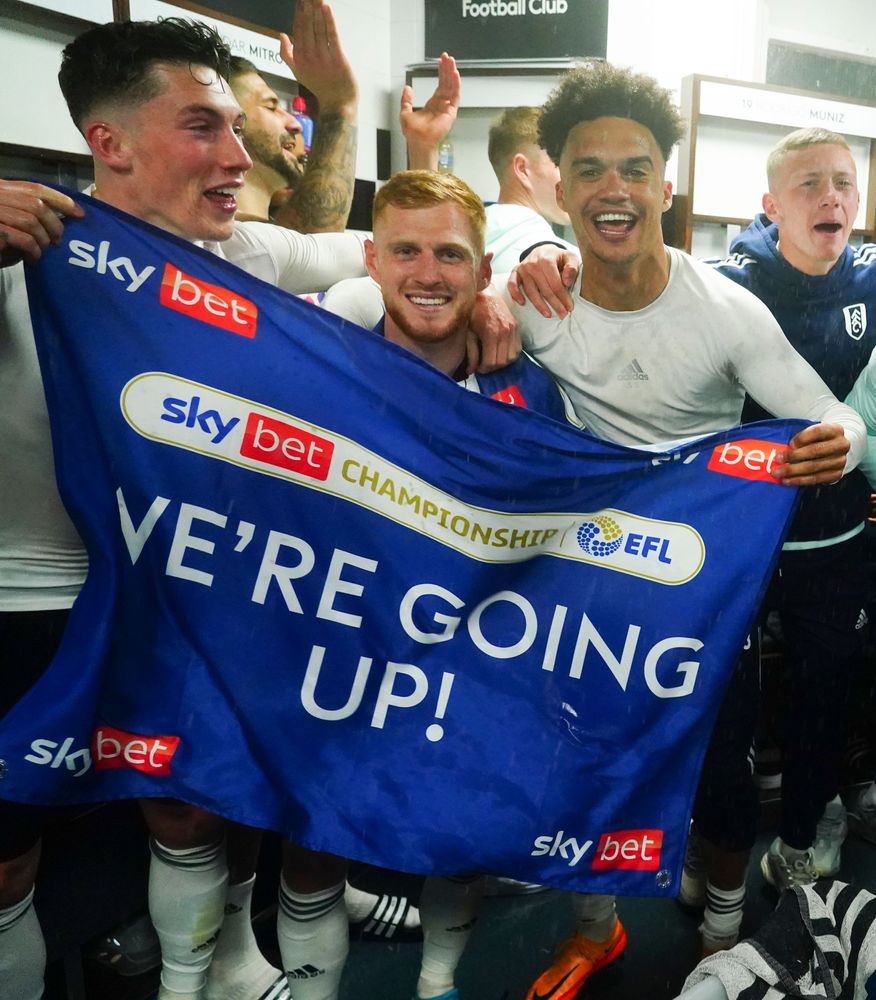 Harry Wilson, Harrison Reed and Antonee Robinson celebrate promotion Harry Wilson, Harrison Reed and Antonee Robinson celebrate promotion