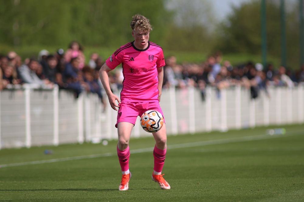 Tom Olyott on the ball against Tottenham Under-18s