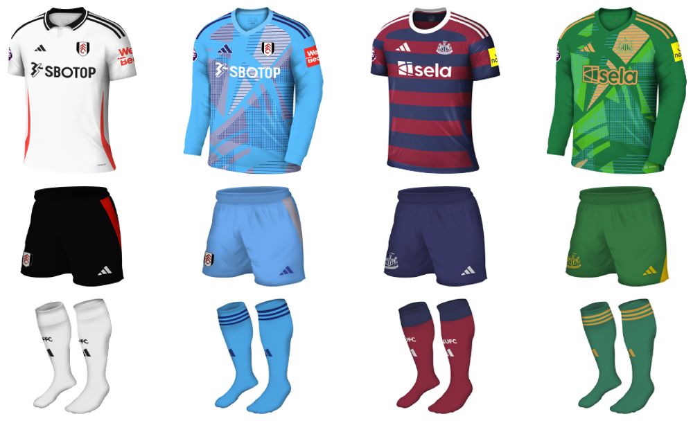 Fulham v Newcastle kits Fulham v Newcastle kits