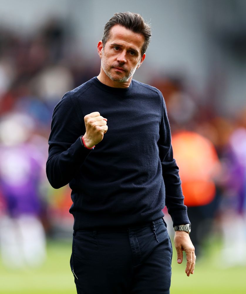 Marco Silva celebrates victory over Brentford Marco Silva celebrates victory over Brentford