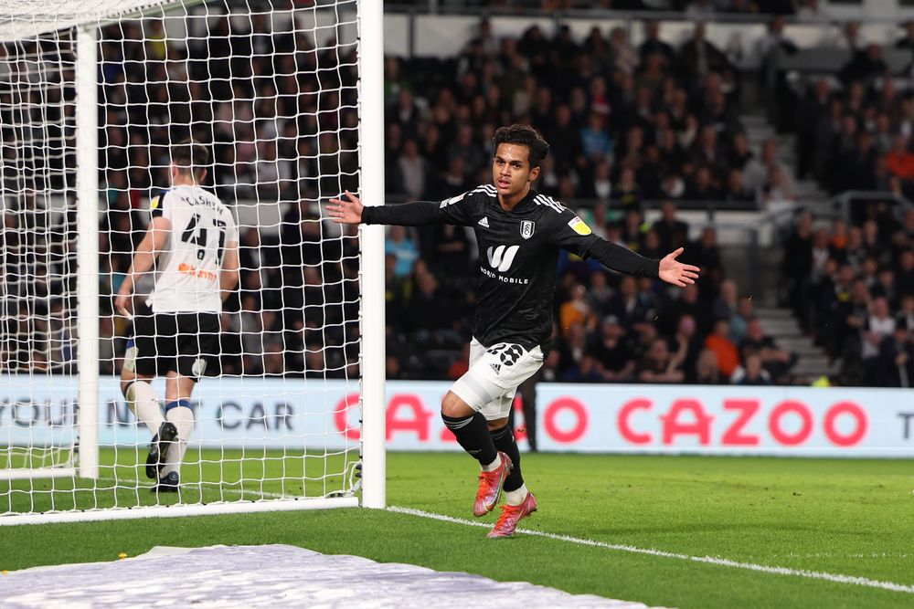 Fabio Carvalho celebrates as he opens the scoring Fabio Carvalho celebrates as he opens the scoring