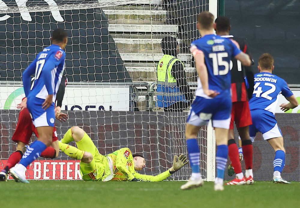 Steven Benda makes the save Steven Benda makes the save