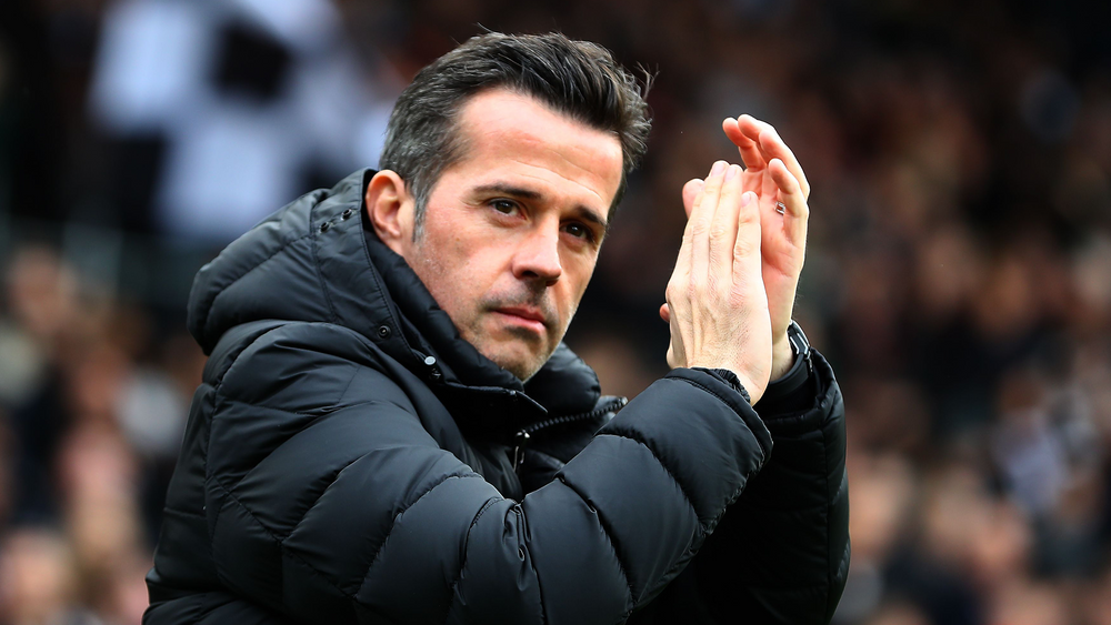 Marco Silva applauds the fans