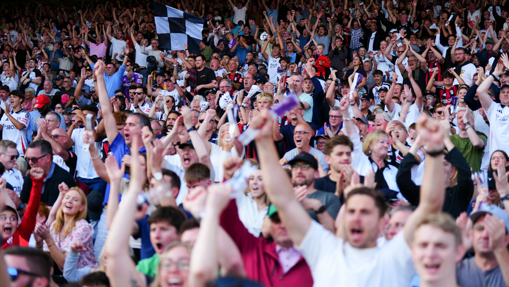Fulham fans celebrate