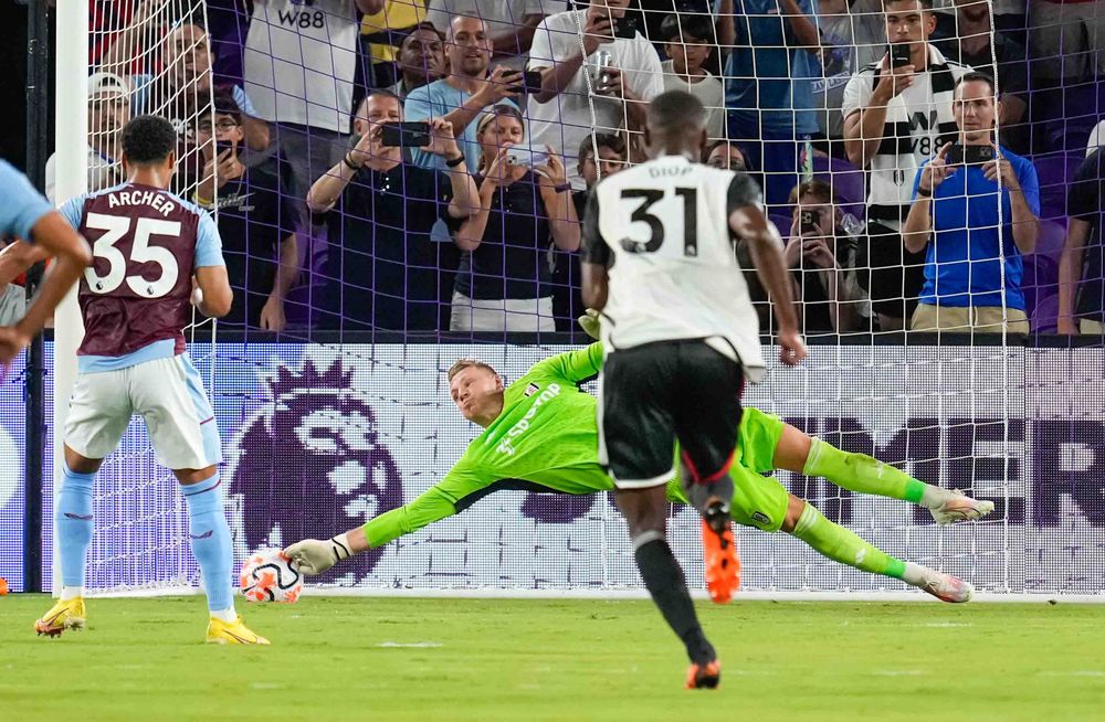 Bernd Leno saves Cameron Archer's penalty Bernd Leno saves Cameron Archer's penalty