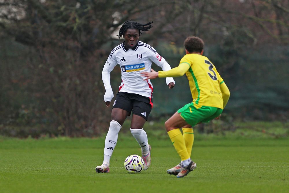 Macaulay Zepa in action for Fulham U18s v Norwich City U18s Macaulay Zepa in action for Fulham U18s v Norwich City U18s